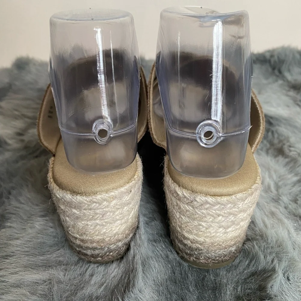 Anthropologie Paseart Tan Wedge Espadrille Shoes with Crossover Design - Picture 5 of 7